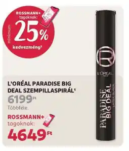 Rossmann L'ORÉAL PARADISE BIG DEAL SZEMPILLASPIRÁL ajánlat