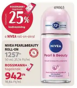 Rossmann NIVEA PEARL&BEAUTY ROLL-ON ajánlat