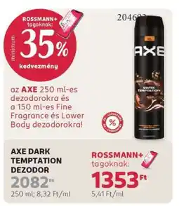Rossmann AXE DARK TEMPTATION DEZODOR ajánlat