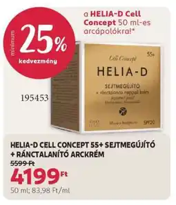 Rossmann HELIA-D CELL CONCEPT 55+ SEJTMEGÚJÍTÓ + RÁNCTALANÍTÓ ARCKRÉM ajánlat