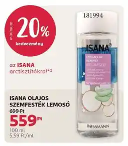 Rossmann ISANA OLAJOS SZEMFESTÉK LEMOSÓ ajánlat