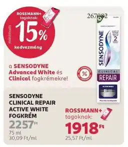 Rossmann SENSODYNE CLINICAL REPAIR ACTIVE WHITE FOGKRÉM ajánlat