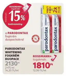 Rossmann PARODONTAX WHITENING FOGKRÉM DUOPACK ajánlat