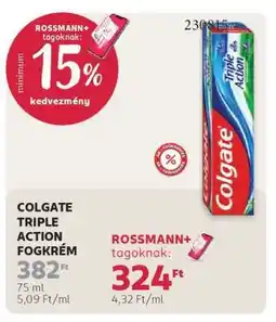 Rossmann Colgate Triple Action Fogkrém ajánlat