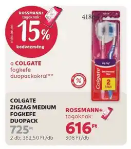 Rossmann COLGATE ZIGZAG MEDIUM FOGKEFE DUOPACK ajánlat