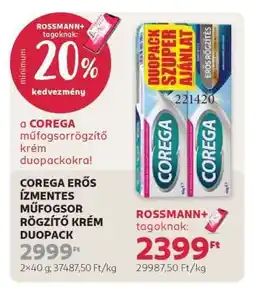 Rossmann COREGA ERŐS ÍZMENTES MŰFOGSOR RÖGZÍTŐ KRÉM DUOPACK ajánlat