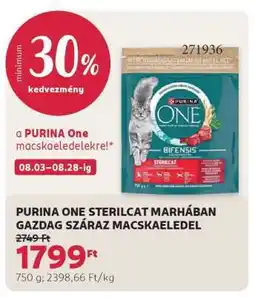 Rossmann PURINA ONE STERILCAT MARHÁBAN GAZDAG SZÁRAZ MACSKAELEDEL ajánlat