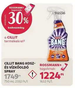 Rossmann CILLIT BANG KOSZ- ÉS VÍZKŐOLDÓ SPRAY ajánlat