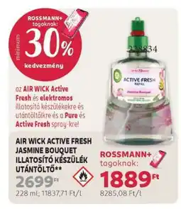 Rossmann AIR WICK ACTIVE FRESH JASMINE BOUQUET ILLATOSÍTÓ KÉSZÜLÉK UTÁNTÖLTŐ ajánlat
