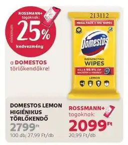 Rossmann DOMESTOS LEMON HIGIÉNIKUS TÖRLŐKENDŐ ajánlat