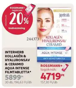 Rossmann INTERHERB KOLLAGÉN & HYALURONSAV & CERAMID AQUA INTENSE FILMTABLETTA ajánlat