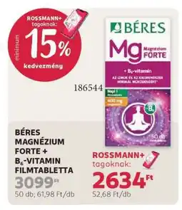 Rossmann Béres Magnézium Forte +B6-vitamin filmtabletta ajánlat