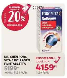 Rossmann DR. CHEN PORC VITA C KOLLAGÉN FILMTABLETTA ajánlat