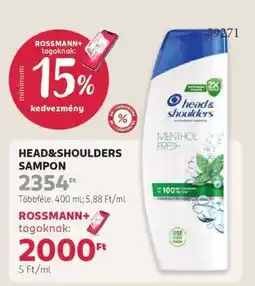 Rossmann HEAD & SHOULDERS Sampon ajánlat