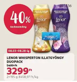 Rossmann LENOR WHISPERTON ILLATGYÖNGY DUOPACK ajánlat