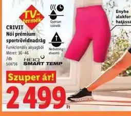 Lidl CRIVIT Női prémium sportrövidnadrág ajánlat