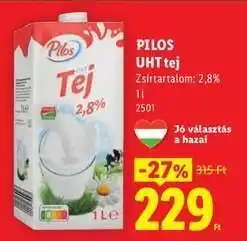 Lidl Pilos UHT tej ajánlat