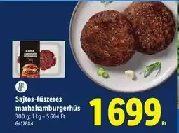 Lidl Sajtos-fűszeres marhahamburgerhús ajánlat