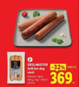 Lidl GRILLMEISTER Grill hot-dog virsli ajánlat