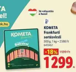 Lidl KOMÉTA Frankfurti sertésvirsli ajánlat