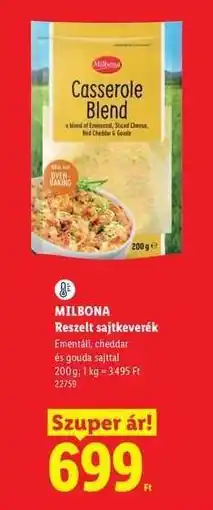 Lidl MILBONA Reszelt sajtkeverék ajánlat