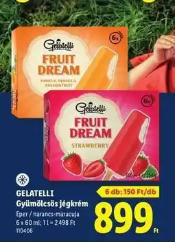 Lidl Gelatelli Gyümölcsös jégkrém ajánlat