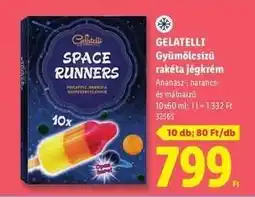 Lidl GELATELLI Gyümölcsízű rakéta jégkrém ajánlat