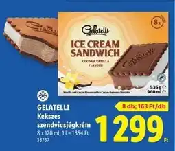 Lidl Gelatelli Kekszes szendvicsjégkrém ajánlat