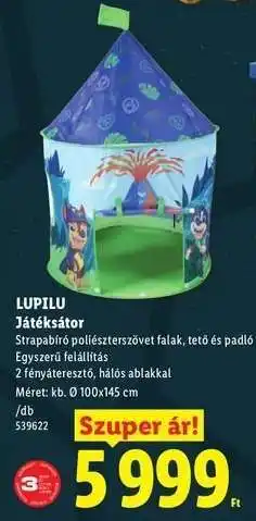 Lidl LUPILU Játéksátor ajánlat