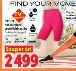 Lidl CRIVIT Női prémium sportrövidnadrág ajánlat