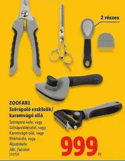 Lidl zoofari Szőrápoló eszközök/karomvágó olló ajánlat