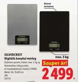 Lidl SILVERCREST Digitális konyhai mérleg ajánlat