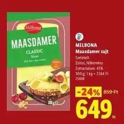 Lidl MILBONA Maasdamer sajt ajánlat