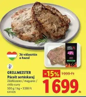 Lidl GRILLMEISTER Pácolt sertéskaraj ajánlat