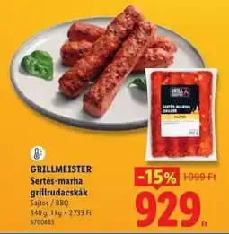 Lidl GRILLMEISTER Sertés-marha grillrudacskák ajánlat