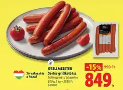 Lidl GRILLMEISTER Sertés grillkolbász ajánlat