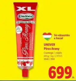 Lidl UNIVER Piros Arany ajánlat