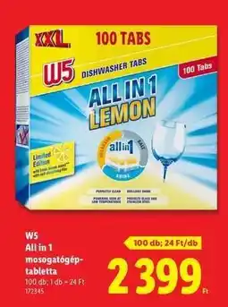Lidl W5 All in 1 mosogatógép-tabletta ajánlat