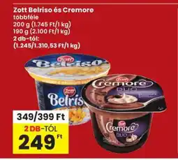 Interspar Zott Belriso és Cremore ajánlat
