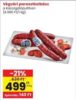 Interspar Végvári parasztkolbász ajánlat