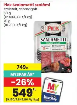Interspar Pick Szalametti szalámi ajánlat