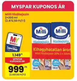 Interspar MILLI Főzőtejszín ajánlat