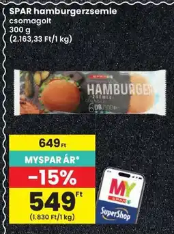 Interspar SPAR hamburgerzsemle ajánlat