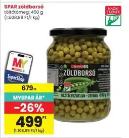 Interspar SPAR zöldborsó ajánlat