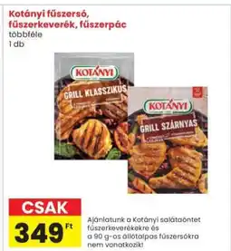 Interspar Kotányi fűszersó, fűszerkeverék, fűszerpác ajánlat
