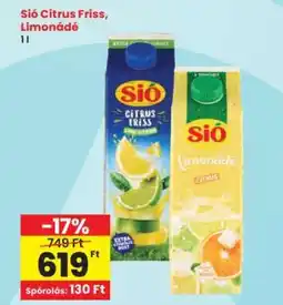 Interspar Sió Citrus Friss, Limonádé ajánlat