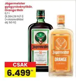 Interspar Jägermeister gyógynövénylikőr, Orange likőr ajánlat