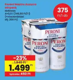 Interspar Peroni Nastro Azzurro sörpack ajánlat