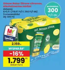 Interspar Gösser Natur Zitrone citromos alkoholmentes sörital ajánlat
