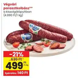 Spar Végvári parasztkolbász ajánlat